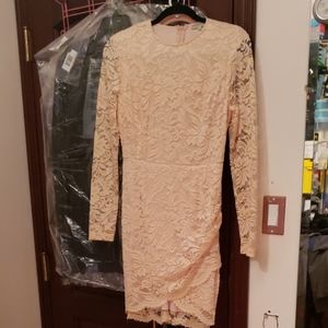 Blush long sleeve lace dress